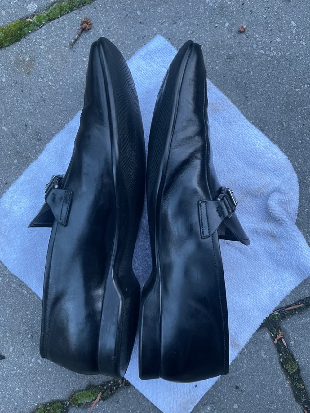 Prada Black Leather Buckle Slip-On Loafers - Picture 6 of 16